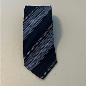 Fendi 100% Silk Blue Striped Tie